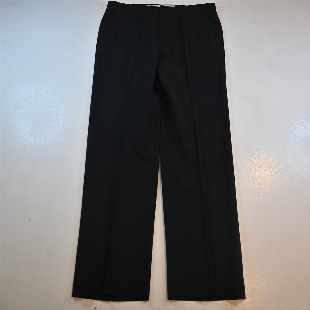 Vtg‎ Austin Reed 34x34 Black Ayrshire Wool Full Cut Flat Front Dress Mens Pants